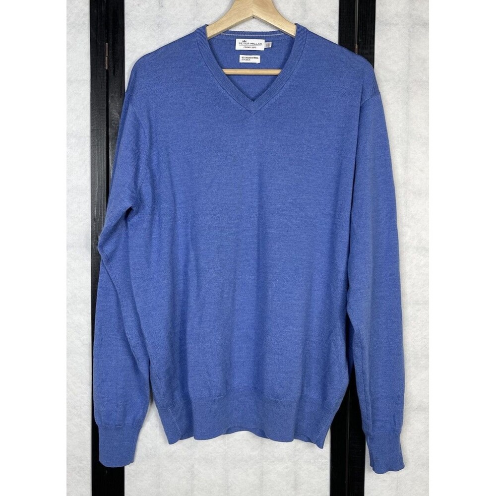 Peter Miller Crown Soft Merino-Silk V-Neck. Size: L